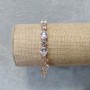 Bransoletka Xuping z białymi kamieniami, grubość 7 mm, długość 17–19 cm, pozłacanie 18K z dodatkowym ogniwem