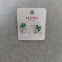 Kolczyki Xuping z zielonymi kamieniami 10×17 mm, rodowane