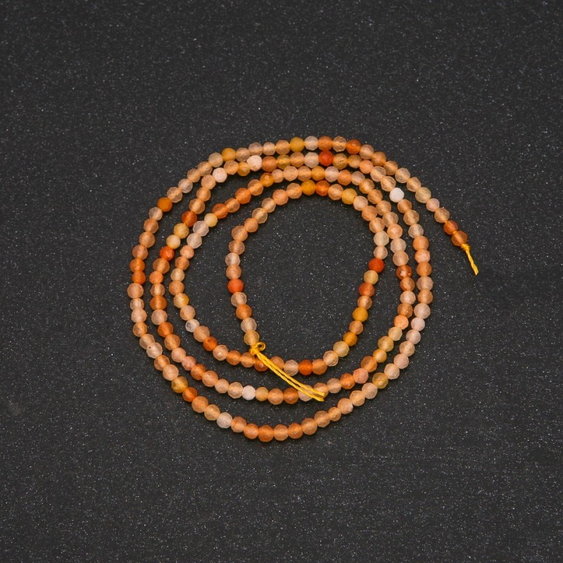 Koraliki cytrynowe fasetowane – kuleczki, średnica 2 mm (+/-), długość 38 cm
