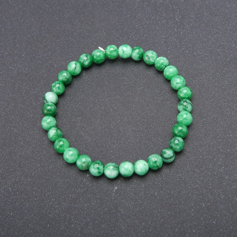 Bransoletka z sztucznego chryzoprazu na elastycznej gumce, gładkie kulki, średnica 6 mm, obwód 18 cm