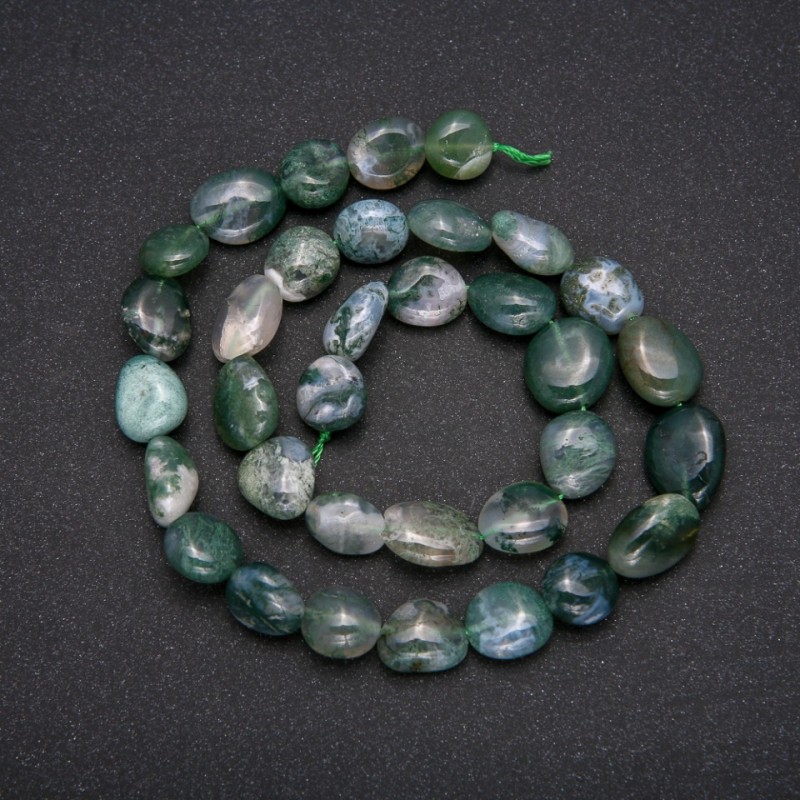 Koraliki z agat mechowy, fasetowane, średnica 10×14 mm, długość 38 cm