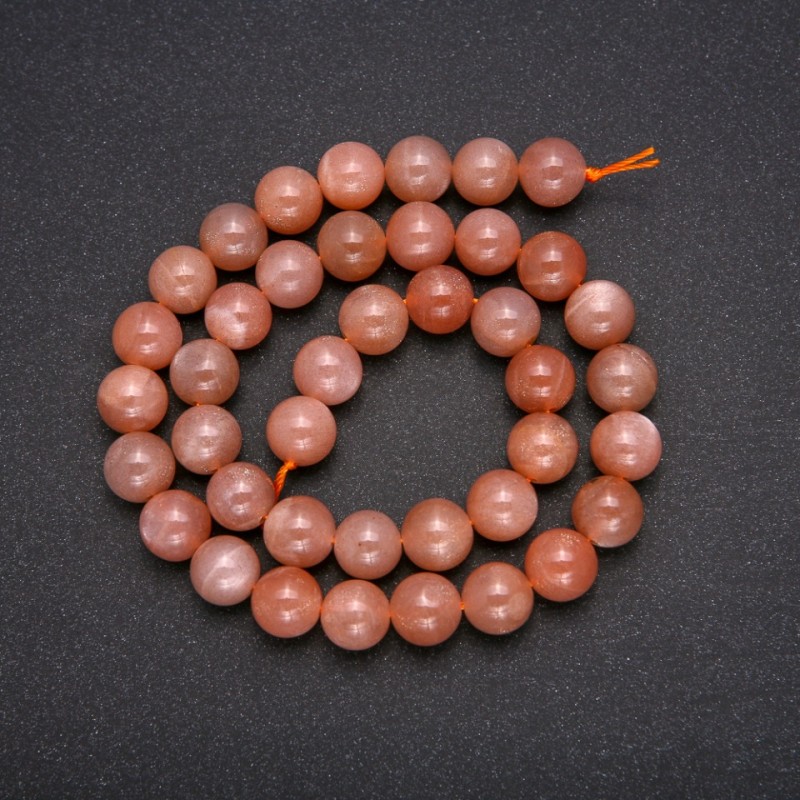 Koraliki z naturalnego selenitu, gładkie kuleczki, średnica 10 mm (+/-), długość 38 cm