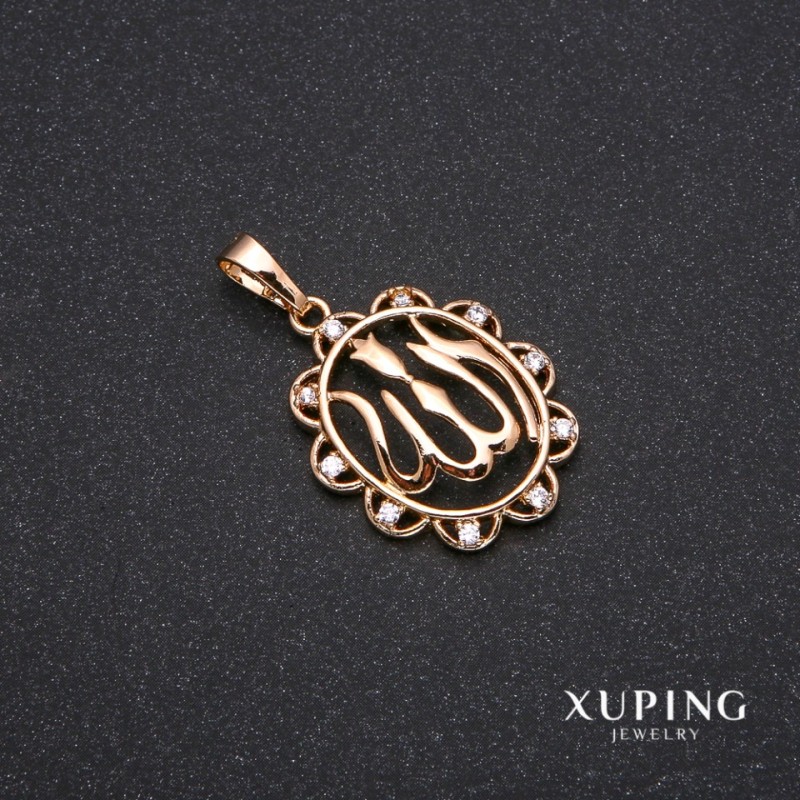 Wisiorek Xuping Sura z białymi kamieniami, 22×34 mm, pozłocenie 18k