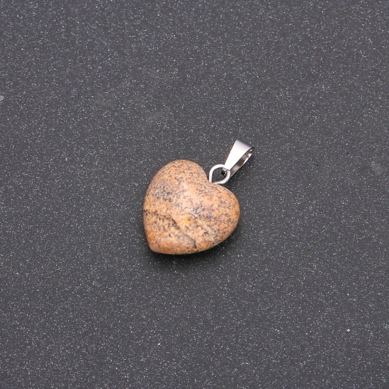Wisiorek Serce z pejzażowego jaspisu 14×14×23(±) mm