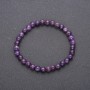 Bransoletka z naturalnego kamienia ametyst na gumce, gładka kulka, średnica 6(±)mm, obwód 18 cm
