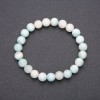 Bransoleta z naturalnego kamienia larimaru na gumce, gładkie kulki o średnicy około 8 mm, obwód 18 cm