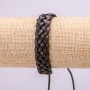 Bransoletka z skóry ekologicznej, długość 18–25 cm, grubość 13 mm, kolor brązowy, na regulacji