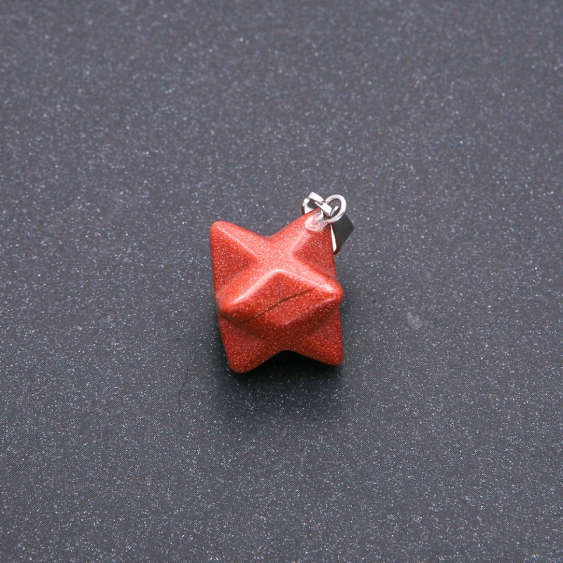 Wisiorek Merkaba z awenturynu Złoty Piasek 10×10 mm