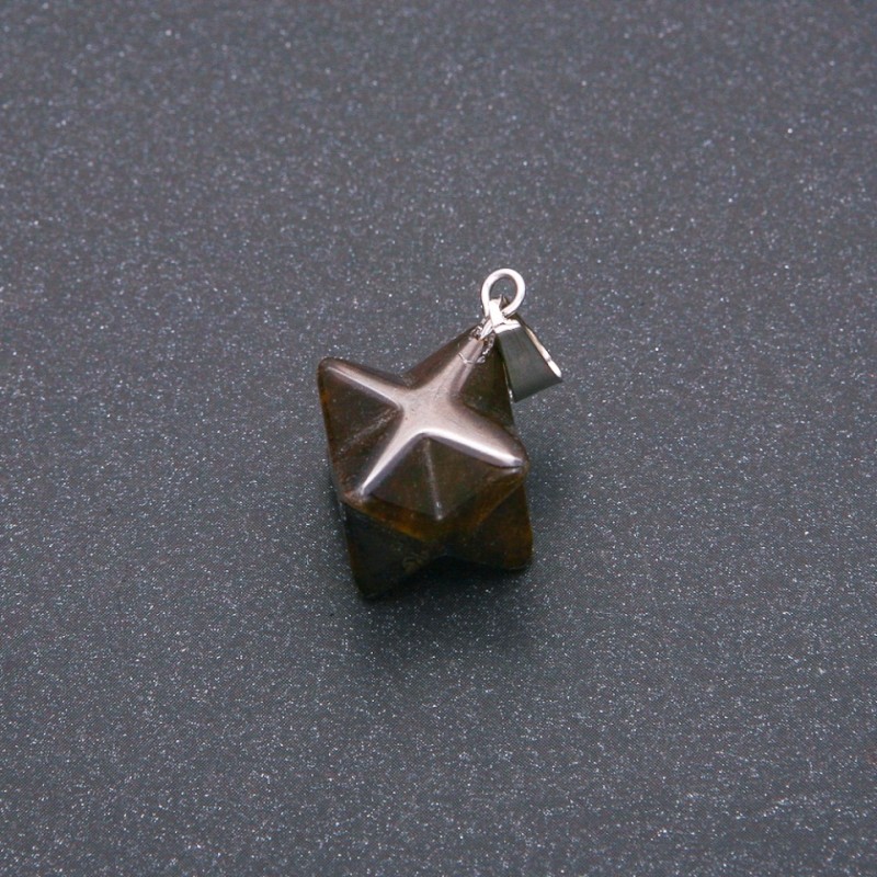 Wisiorek Merkaba z tygrysiego oka 10×10 mm
