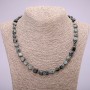 Naszyjnik z naturalnego kamienia Sokole Oko, metodą facetowania, średnica 8×12(±)mm, długość 48 cm