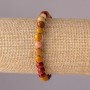 Bransoletka z naturalnego kamienia – jaspis Mookaite na gumce, gładkie kuleczki, średnica 6 mm, obwód 18 cm