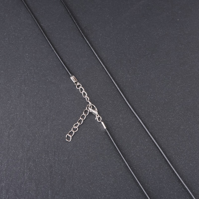 Cena za opakowanie / 10 szt. Sznurek woskowany do zawieszek, średnica 2,5 mm, długość 45 cm, czarny
