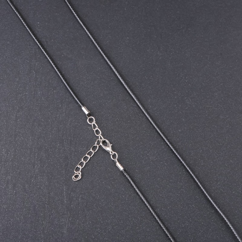 Cena za opakowanie /10 szt. Sznurek do wisiorków „woskowany”, średnica 2,5 mm, długość 60 cm, czarny