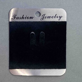 Planszetka pod broszkę z czarnym aksamitem 7×6 cm, czarny plastik, 100 szt.