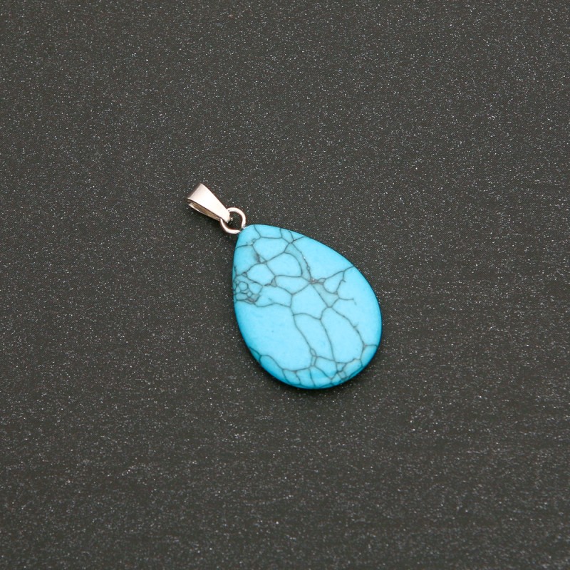 Wisiorek w kształcie kropli „Turkus błękitny” (prasowany) 25×18 mm
