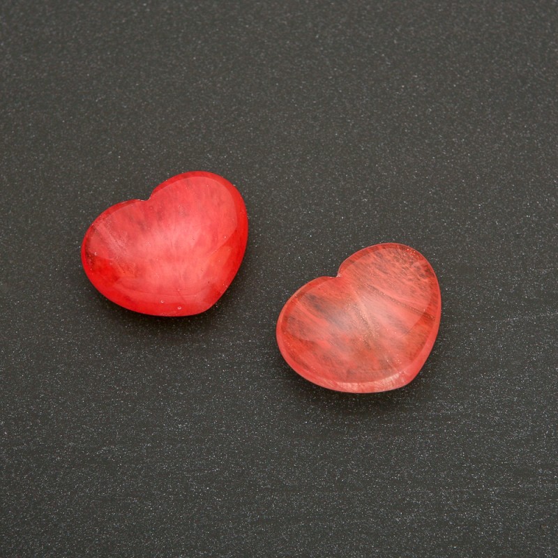 Pamiątkowy kamień w kształcie serca z naturalnego chalcedonu (+-)21×27 mm