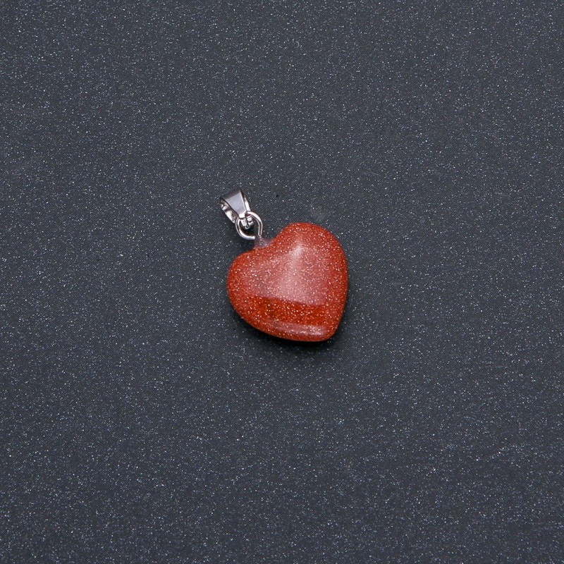 Wisiorek „Serce” z naturalnym awenturynem „Złoty piasek” 14×14×22 mm (+-)