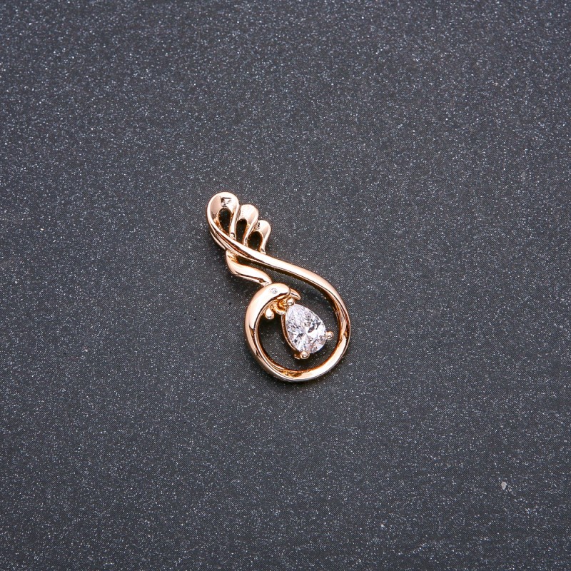 Wisiorek Xuping pozłacany 18k z białym kamieniem i cyrkonią 27×13 mm +