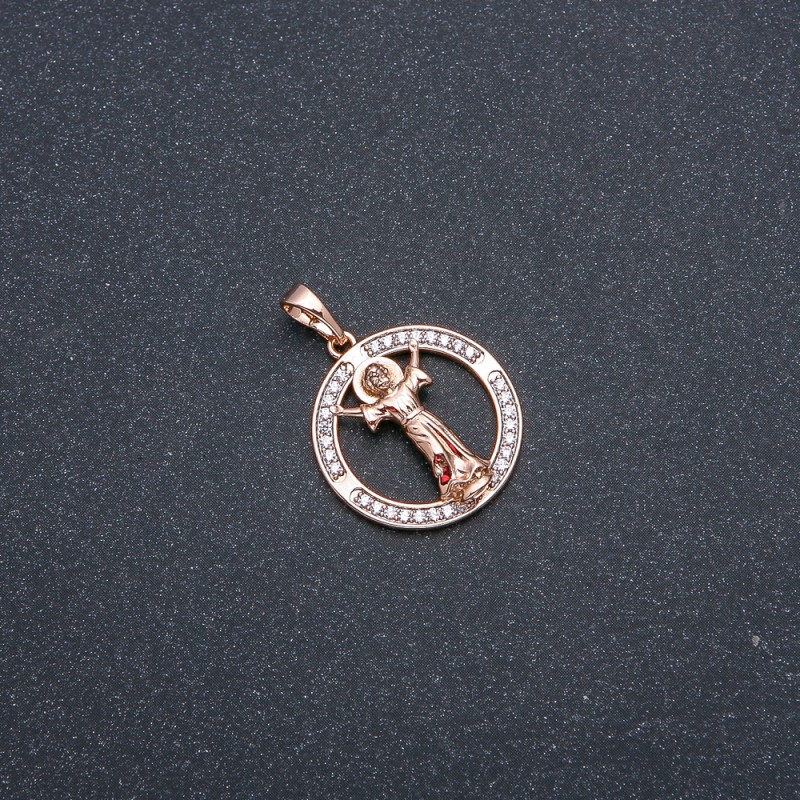 Wisiorek Xuping pozłacany 18 karatów z białymi kryształami 28×22 mm +