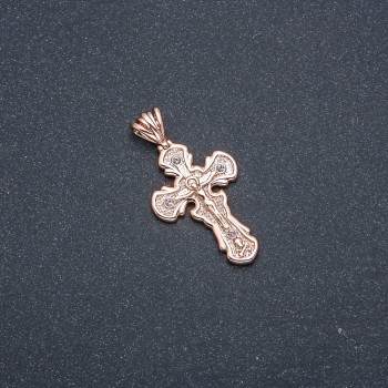 Wisiorek Krzyż Xuping pozłacany 18k z białymi kamieniami 36×30×19 mm +