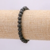Bransoletka z naturalnego kamienia lawowego – kula lawowa, średnica 6 mm, długość 18 cm