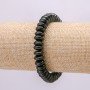 Bransoletka z czarnego agatu, naturalny kamień, gładkie rondelki, średnica 10 × 4,5 mm, długość 18 cm +- elastyczna