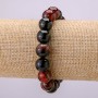 Bransoletka na elastycznej gumce z naturalnego karneolu, gładka kulka, średnica 12 mm, obwód 18 cm +
