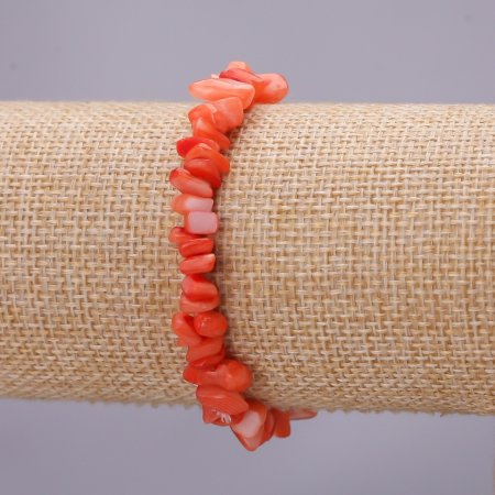 Bransoletka z tonowaną masą perłową na elastycznej gumce, drobinki, średnica 7 (+/-) mm, długość 18 cm