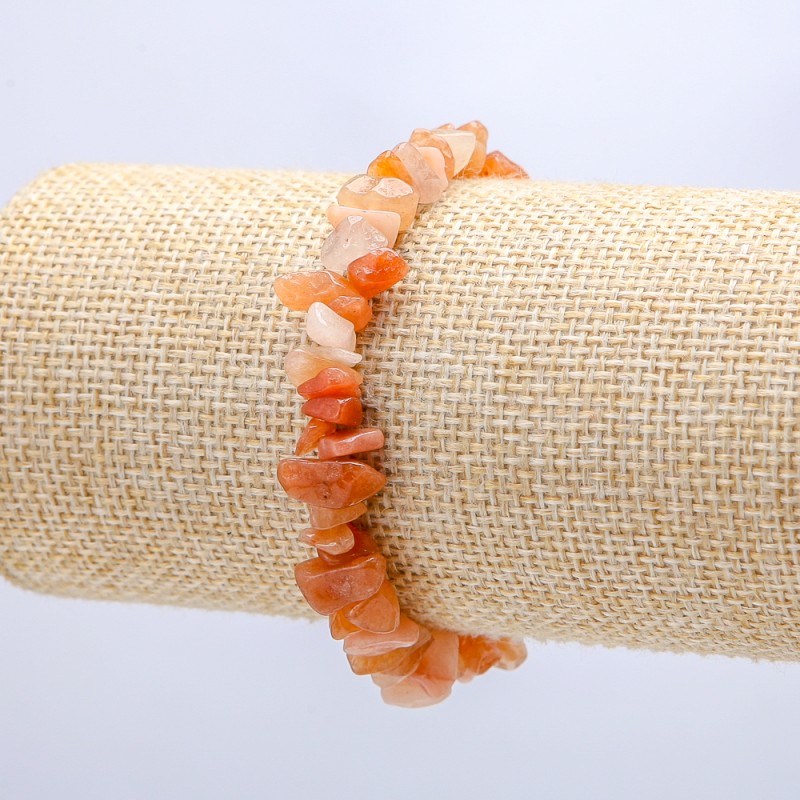 Bransoletka z naturalnego karneolu, drobne kawałki 8 mm, obwód 18 cm