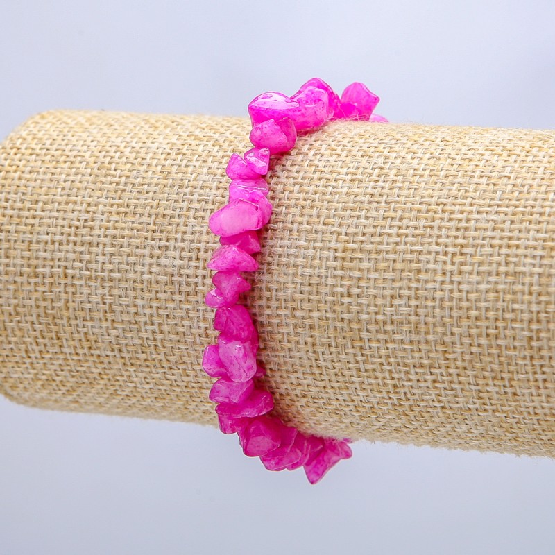 Bransoleta z naturalnego kamienia – kwarc tonowany, drobinki 7 mm, długość 18 cm