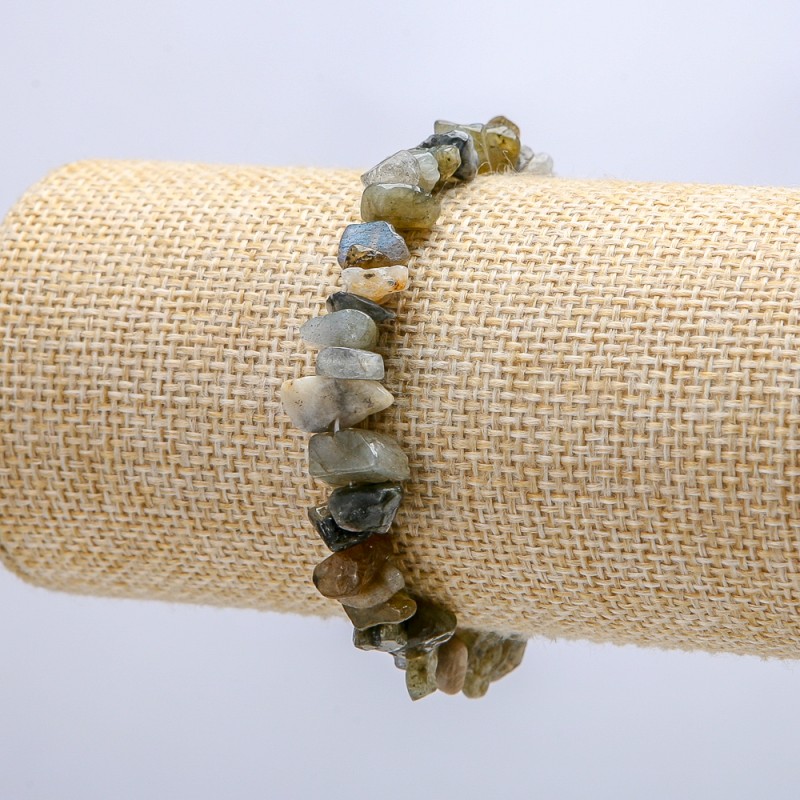 Bransoletka z naturalnego kamienia labradoryt, frakcja 6 mm, długość 18 cm