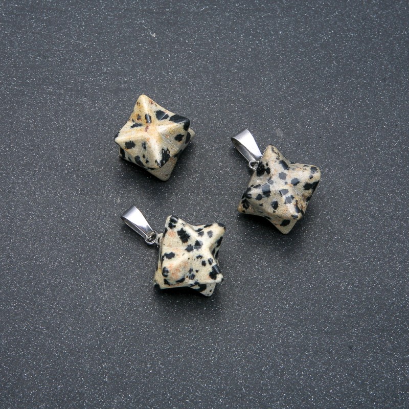 Wisiorek Merkaba z jaspisu dalmatyjskiego 10×10 mm