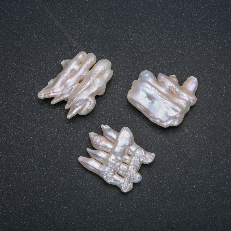 Furnitura jubilerska – perły barokowe 3×3,5 cm (±), otwór przelotowy, cena za 1 szt