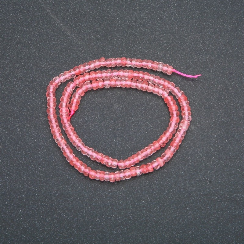 Nitka z naturalnego chalcedonu — fasetowane rondelki, średnica 4 × 2,5 mm, długość 39 cm +