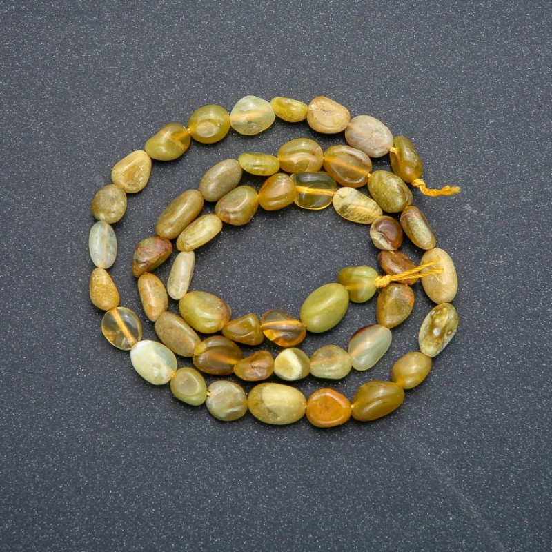 Koraliki na nitce z naturalnego kamienia jadeit fasetowane, średnica 7×6 mm, długość 40 cm +