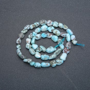 Koraliki Larimar galetowe na nitce, średnica 7×6 mm, długość 40 cm +