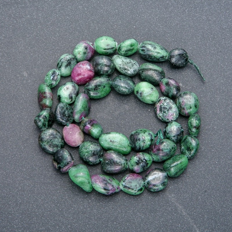 Koraliki na nitce z naturalnego kamienia zozyt, fasetowane, średnica 10x8 mm, długość 41 cm +