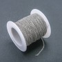 Furnitura bobina łańcucha do biżuterii, grubość 1,2 mm, długość 18 m, stal nierdzewna