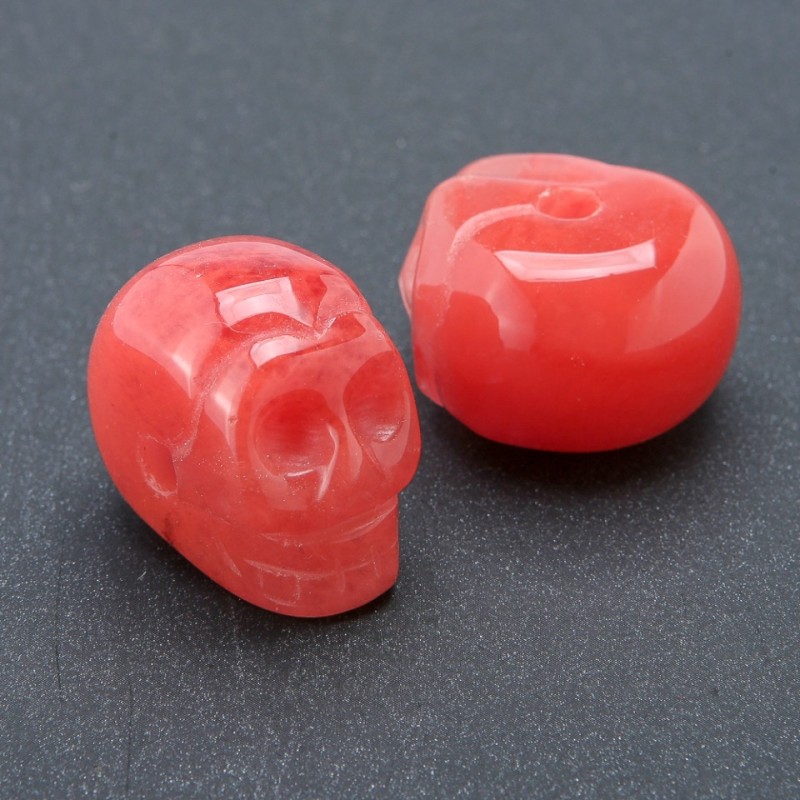 Koralik w kształcie czaszki z naturalnego chalcedonu 25×19 mm +