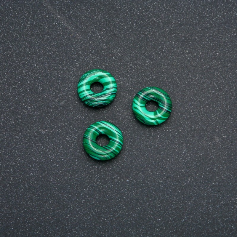 Koralik Pandora z malachitu (prasowany) 15x5 mm, średnica otworu 5 mm+