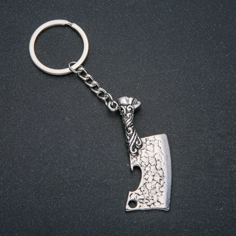 Brelok «Topór», średnica 58×22 mm, długość 12 cm, metal srebrny