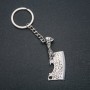 Brelok «Topór», średnica 58×22 mm, długość 12 cm, metal srebrny