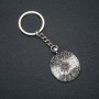 Brelok, średnica 22 mm, długość 9 cm, metal w kolorze srebra