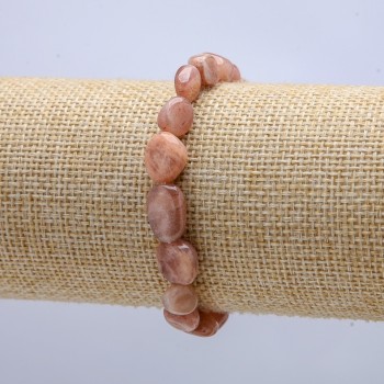 Bransoletka na elastycznej gumce z naturalnego selenitu, kuleczki galetowe 10x8 mm, obwód 18 cm +