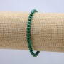 Bransoletka na gumce z naturalnym malachitem, gładka kulka o średnicy 4 mm, długość 18 cm +