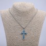 Wisiorek "Krzyż" 55×30 mm na łańcuszku, długość 70 cm ± srebrzysty metal