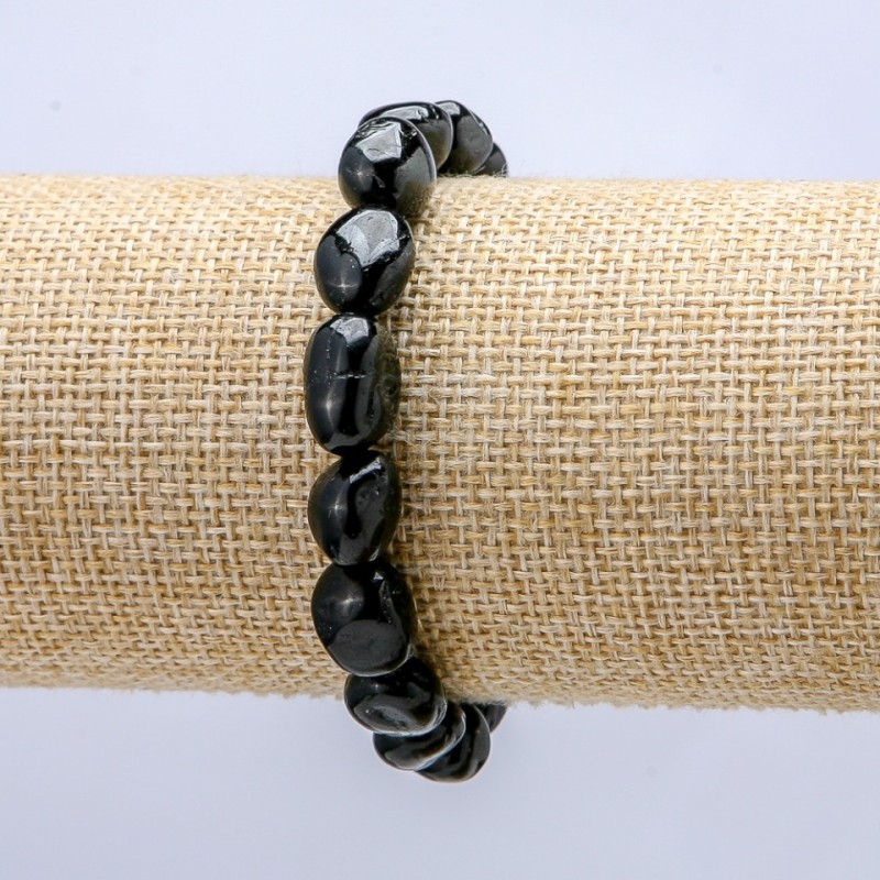 Bransoletka na gumce z naturalnego agatu fasetowanego, średnica 8x10 mm+