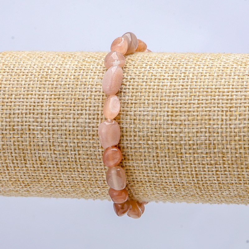 Bransoletka na gumce z naturalnego selenitu, kulki galetowe, 10×6 mm