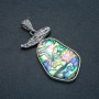 Wisiorek z haliozytu, metal srebrzysty 62×32 mm+