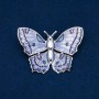 Broszka Motyl z emalią, metal srebrzysty 42×60 mm +